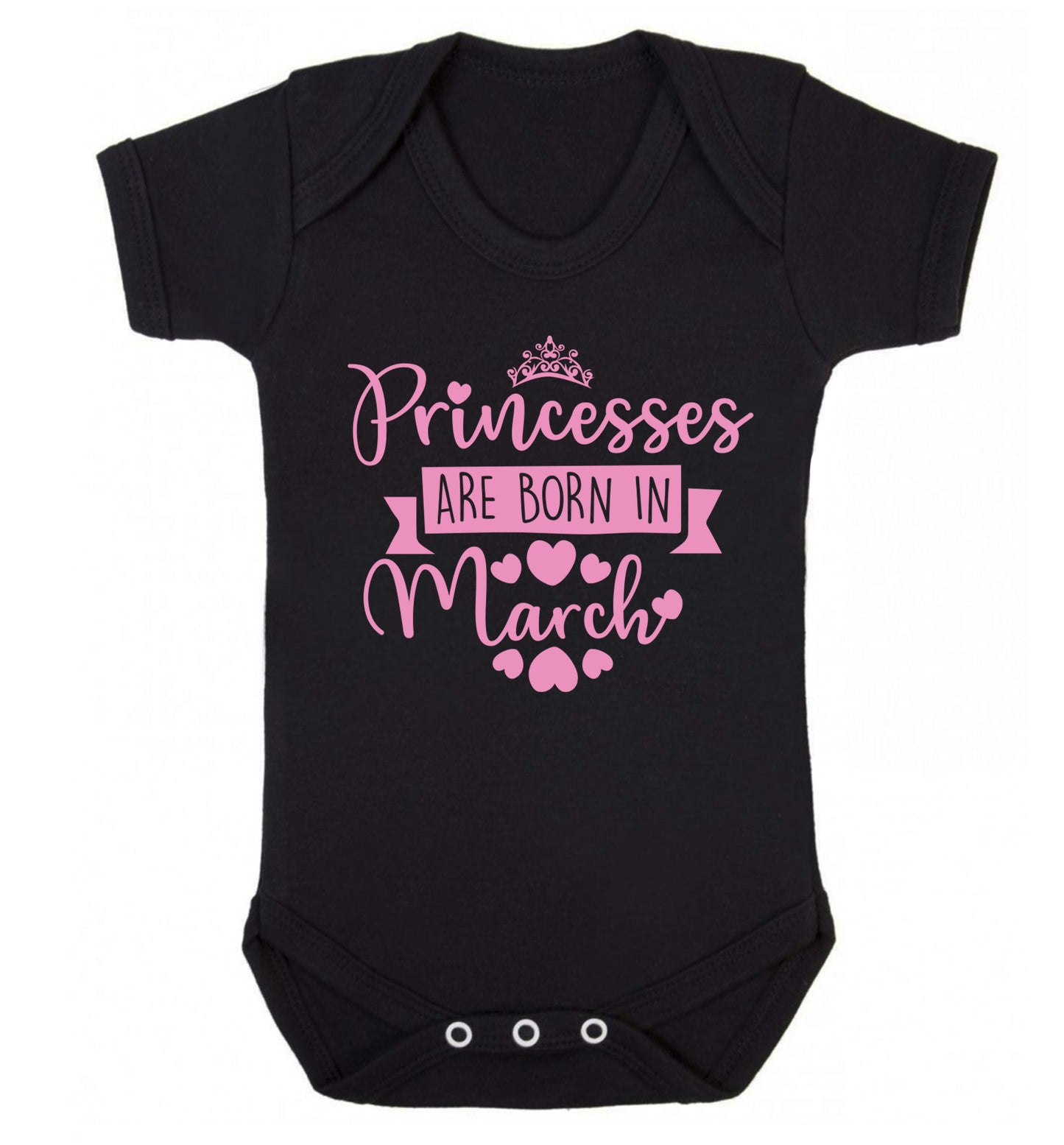 Princesses are born in March Baby Vest black 18-24 months