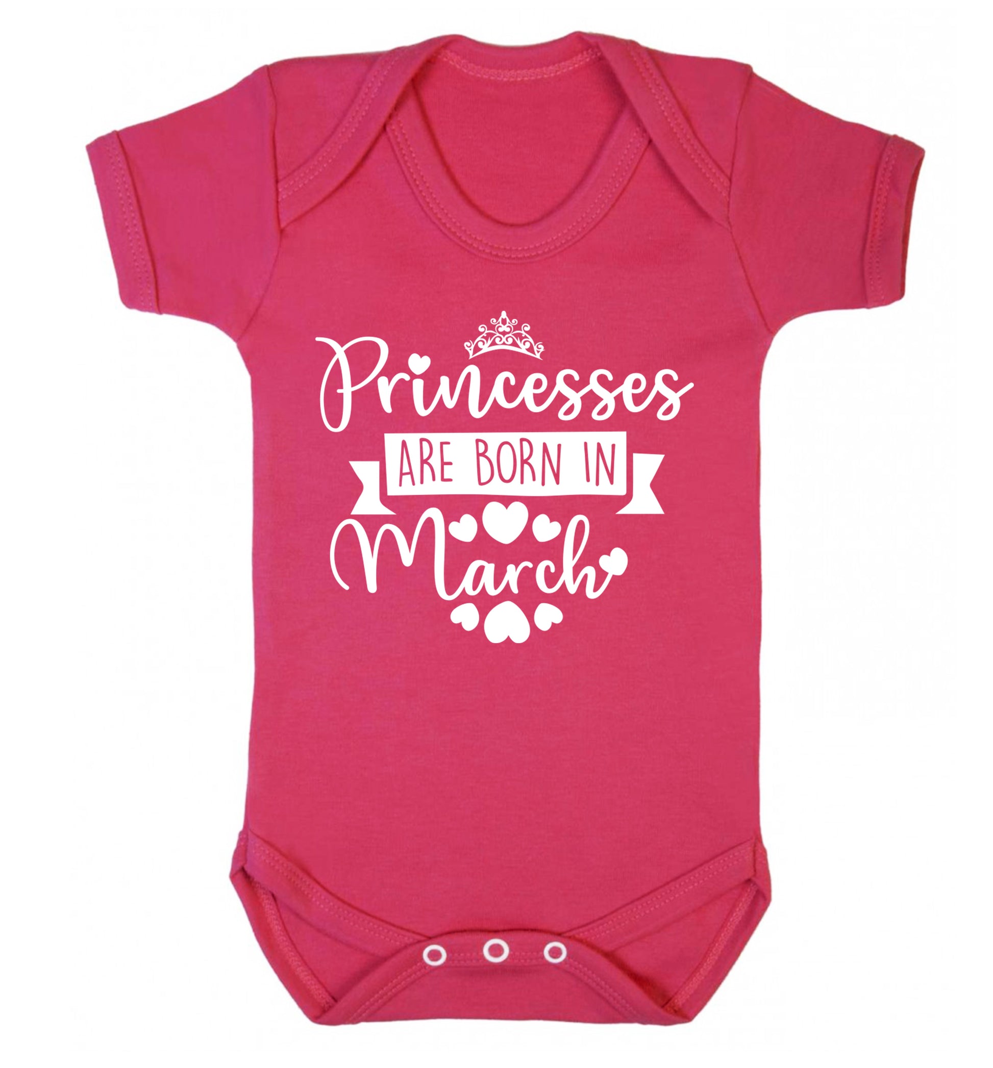 Princesses are born in March Baby Vest dark pink 18-24 months