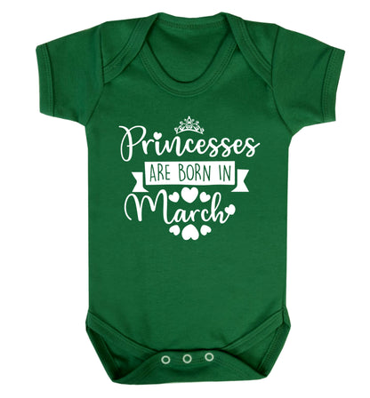 Princesses are born in March Baby Vest green 18-24 months