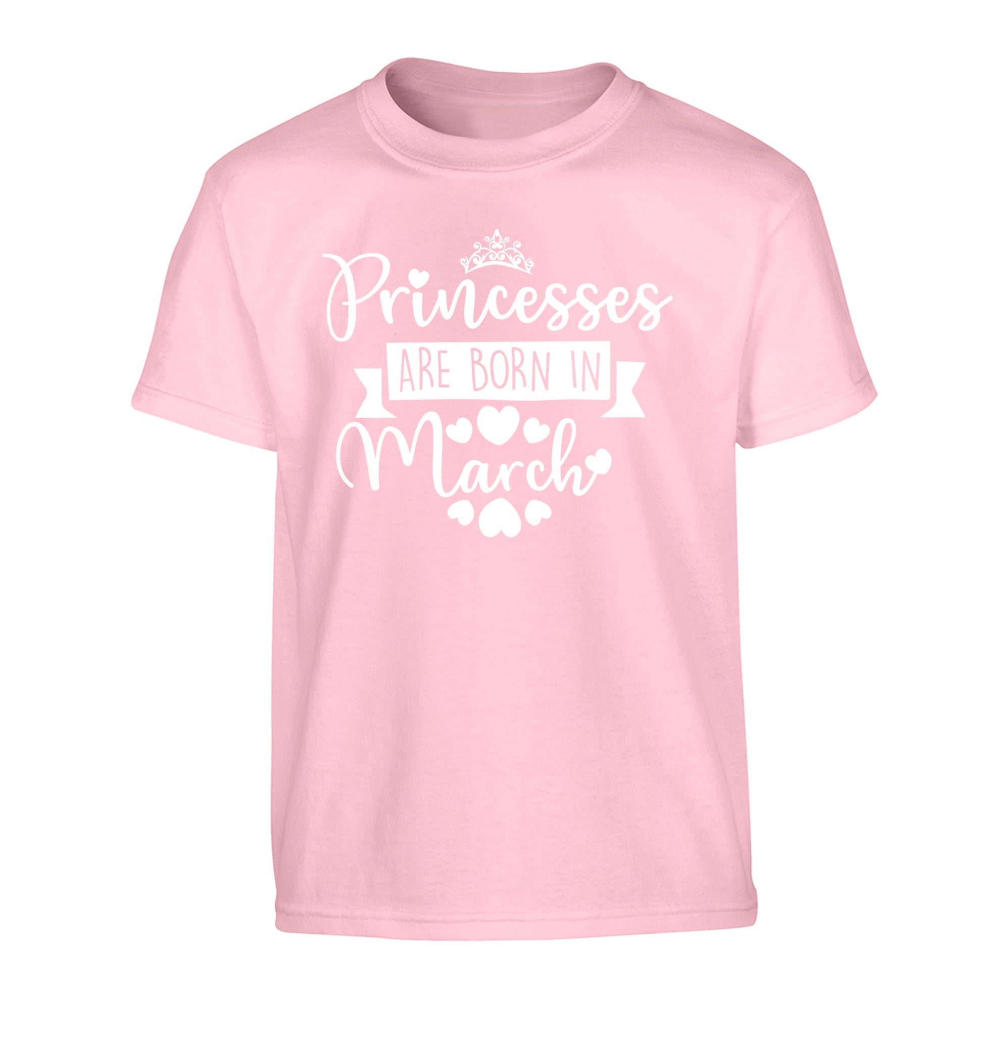 Princesses are born in March Children's light pink Tshirt 12-13 Years