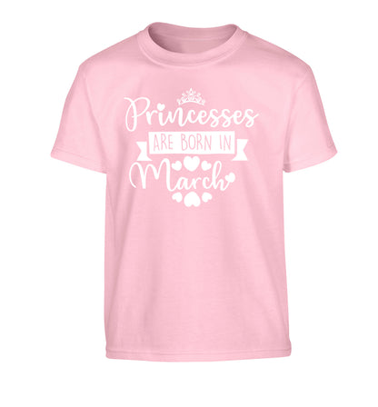Princesses are born in March Children's light pink Tshirt 12-13 Years