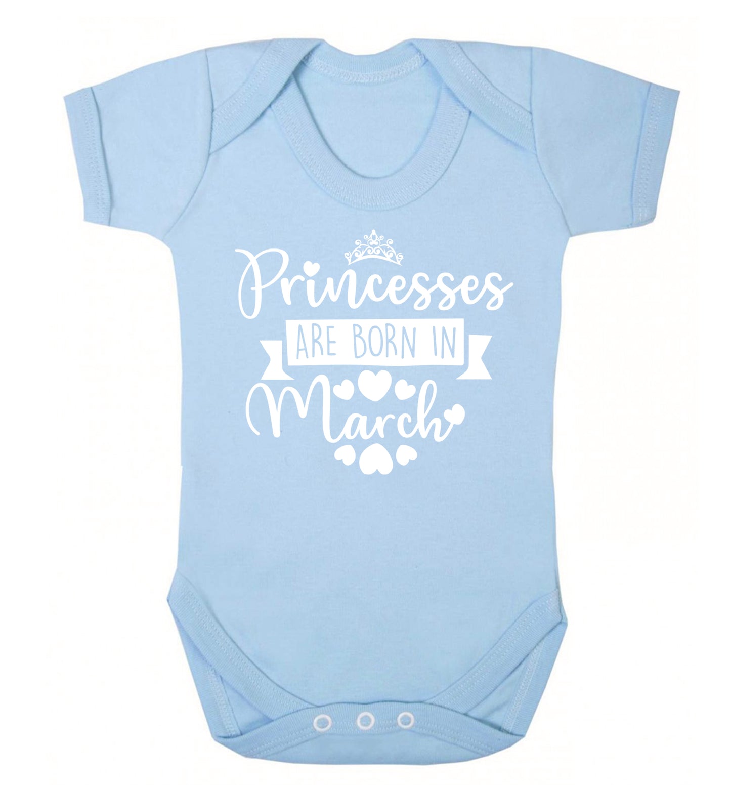 Princesses are born in March Baby Vest pale blue 18-24 months
