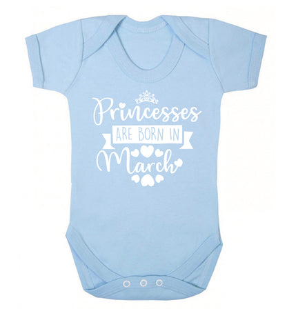 Princesses are born in March Baby Vest pale blue 18-24 months