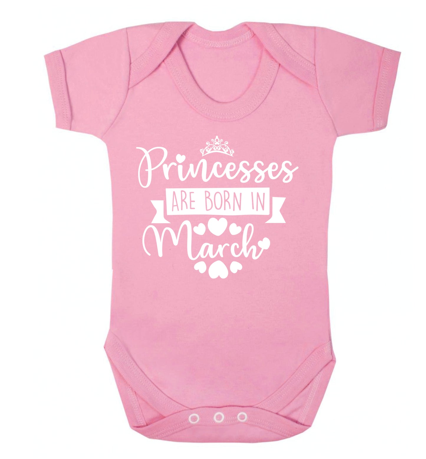 Princesses are born in March Baby Vest pale pink 18-24 months