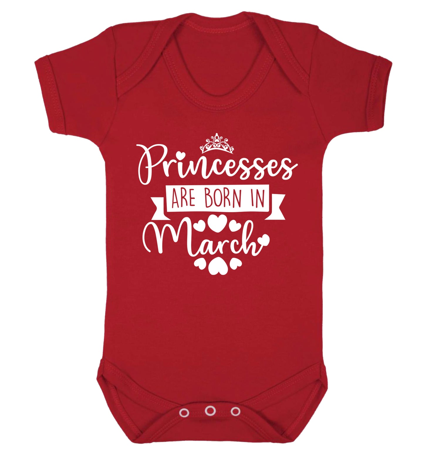 Princesses are born in March Baby Vest red 18-24 months