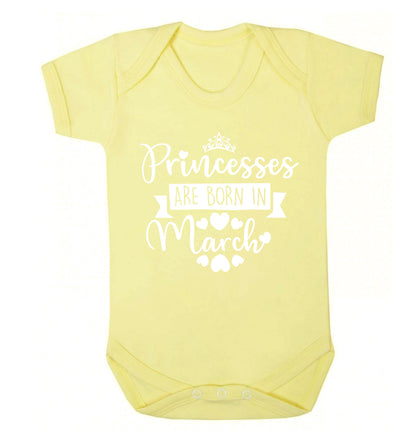 Princesses are born in March Baby Vest pale yellow 18-24 months