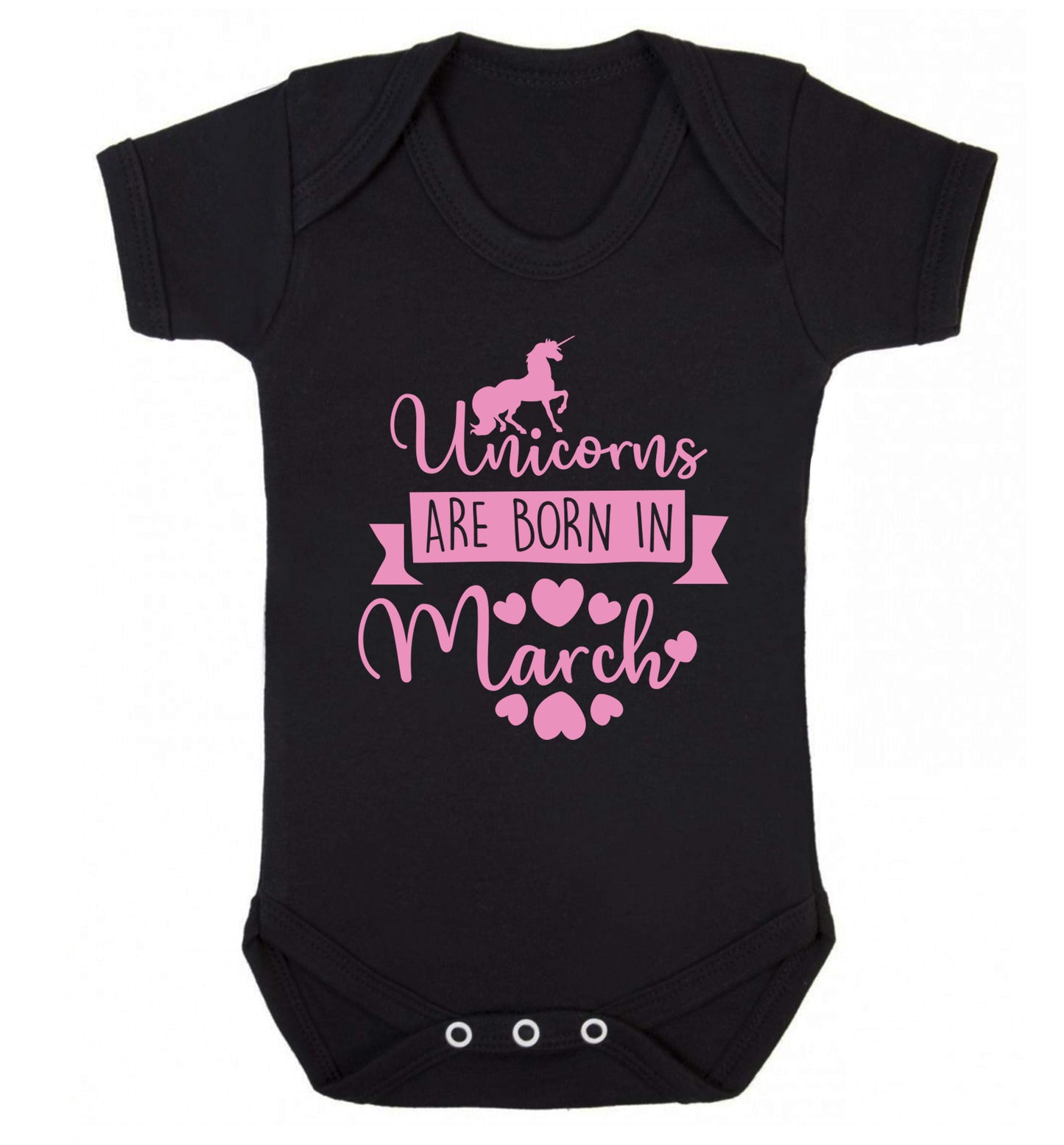 Unicorns are born in March Baby Vest black 18-24 months