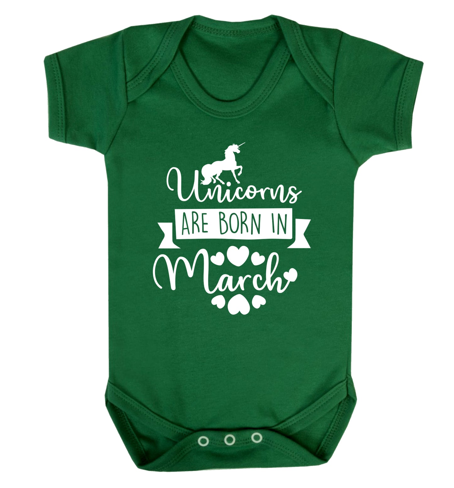 Unicorns are born in March Baby Vest green 18-24 months