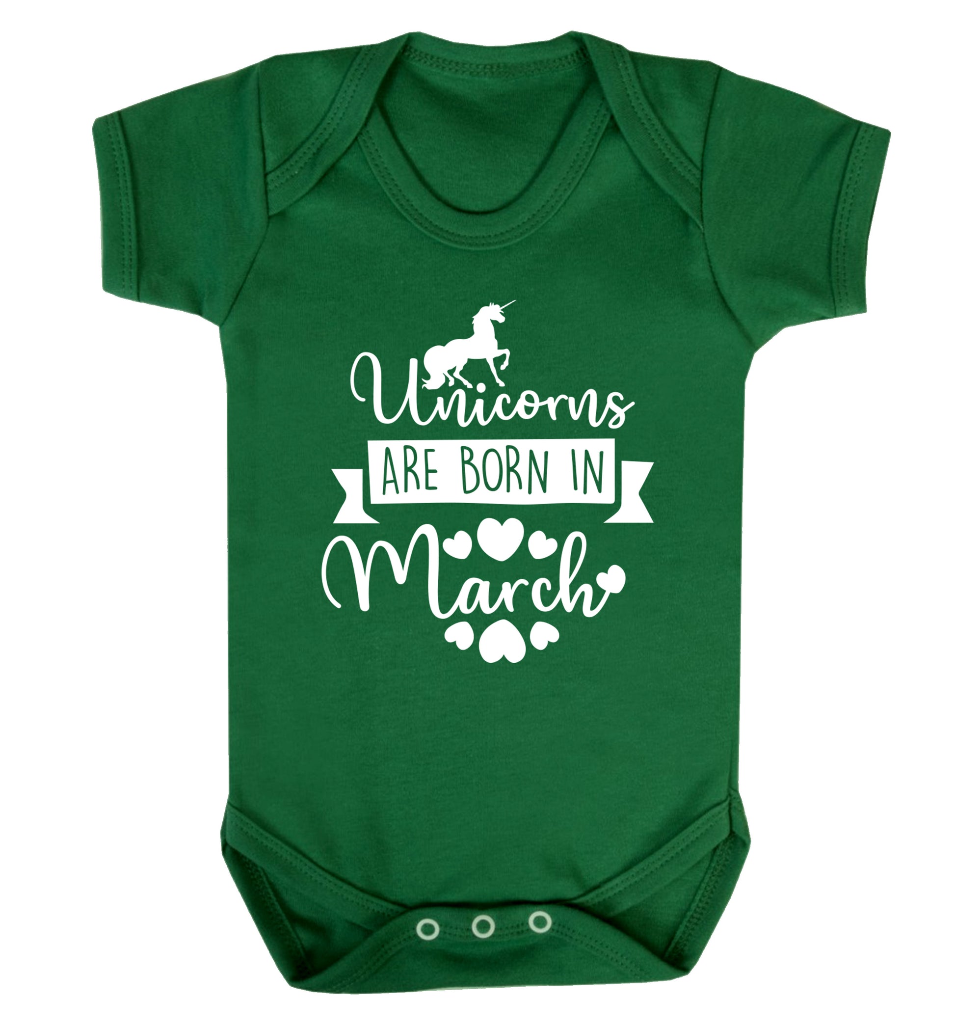 Unicorns are born in March Baby Vest green 18-24 months