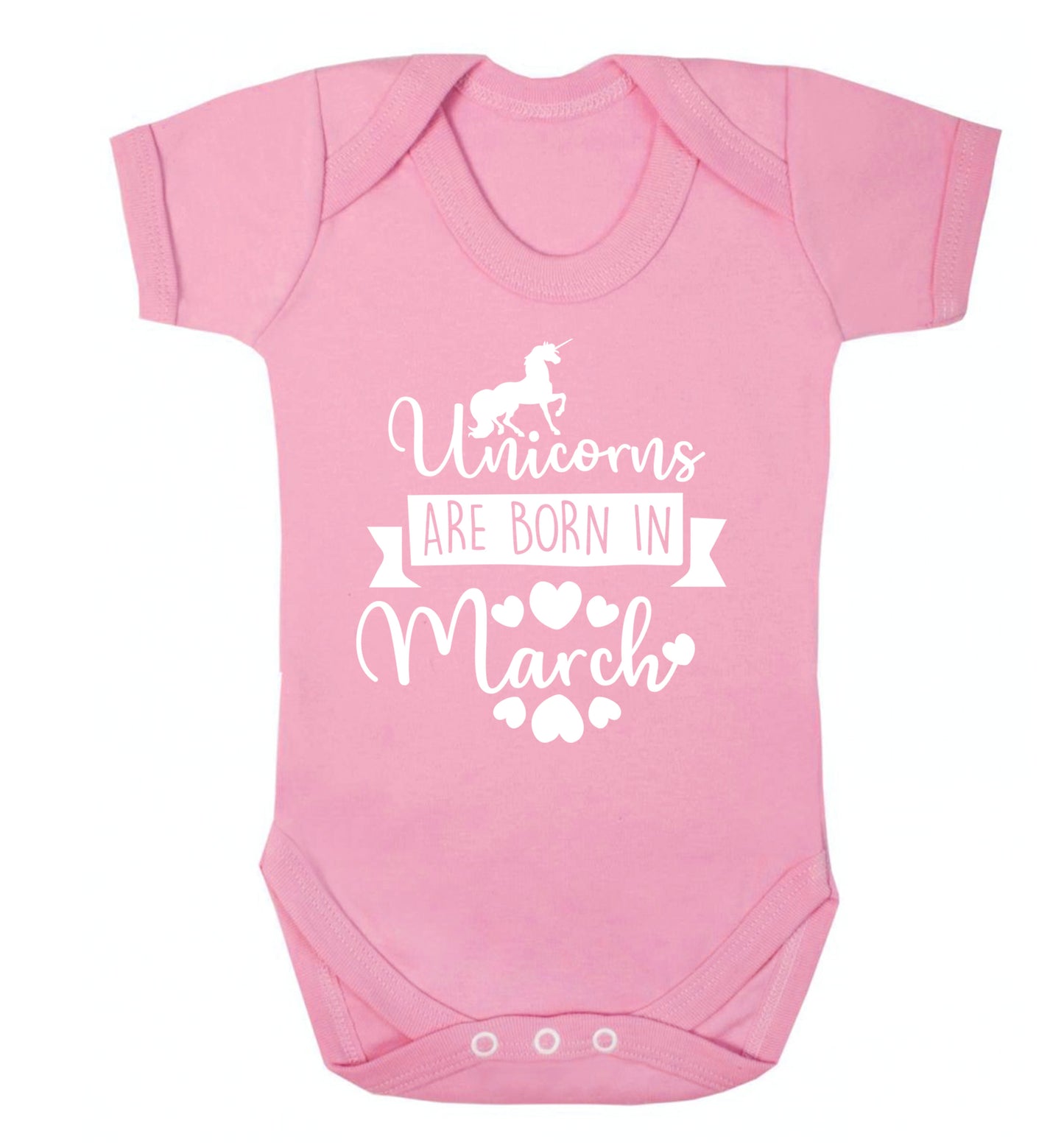 Unicorns are born in March Baby Vest pale pink 18-24 months