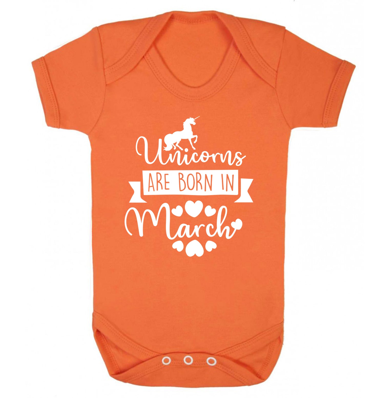 Unicorns are born in March Baby Vest orange 18-24 months
