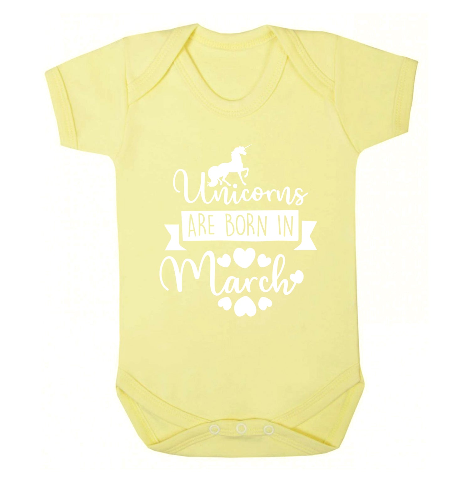 Unicorns are born in March Baby Vest pale yellow 18-24 months