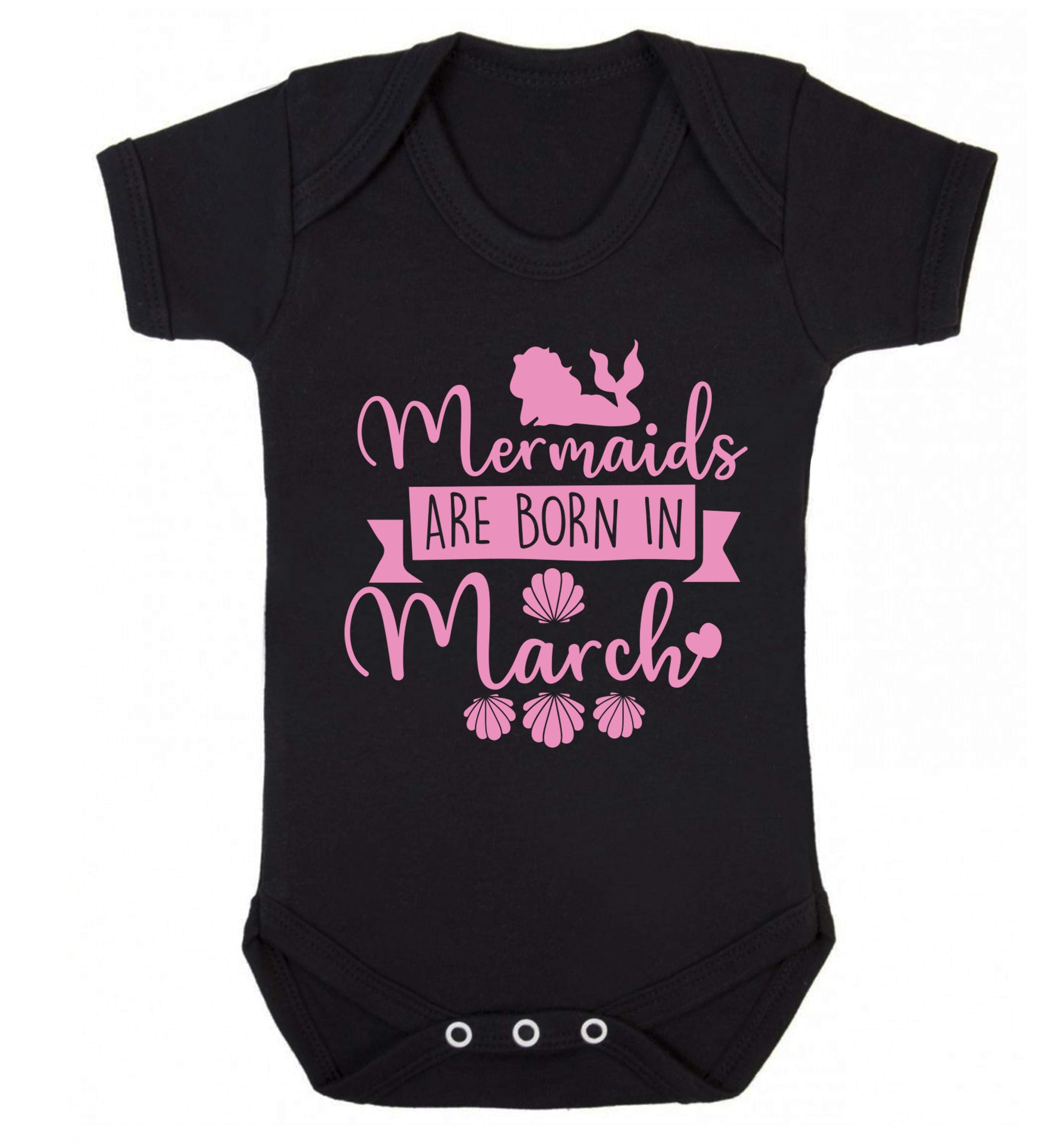Mermaids are born in March Baby Vest black 18-24 months