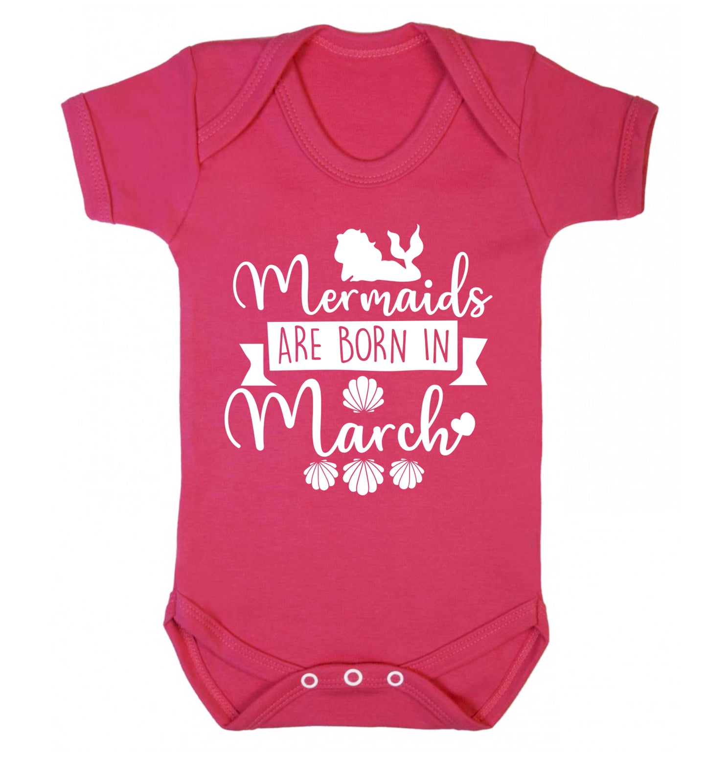 Mermaids are born in March Baby Vest dark pink 18-24 months