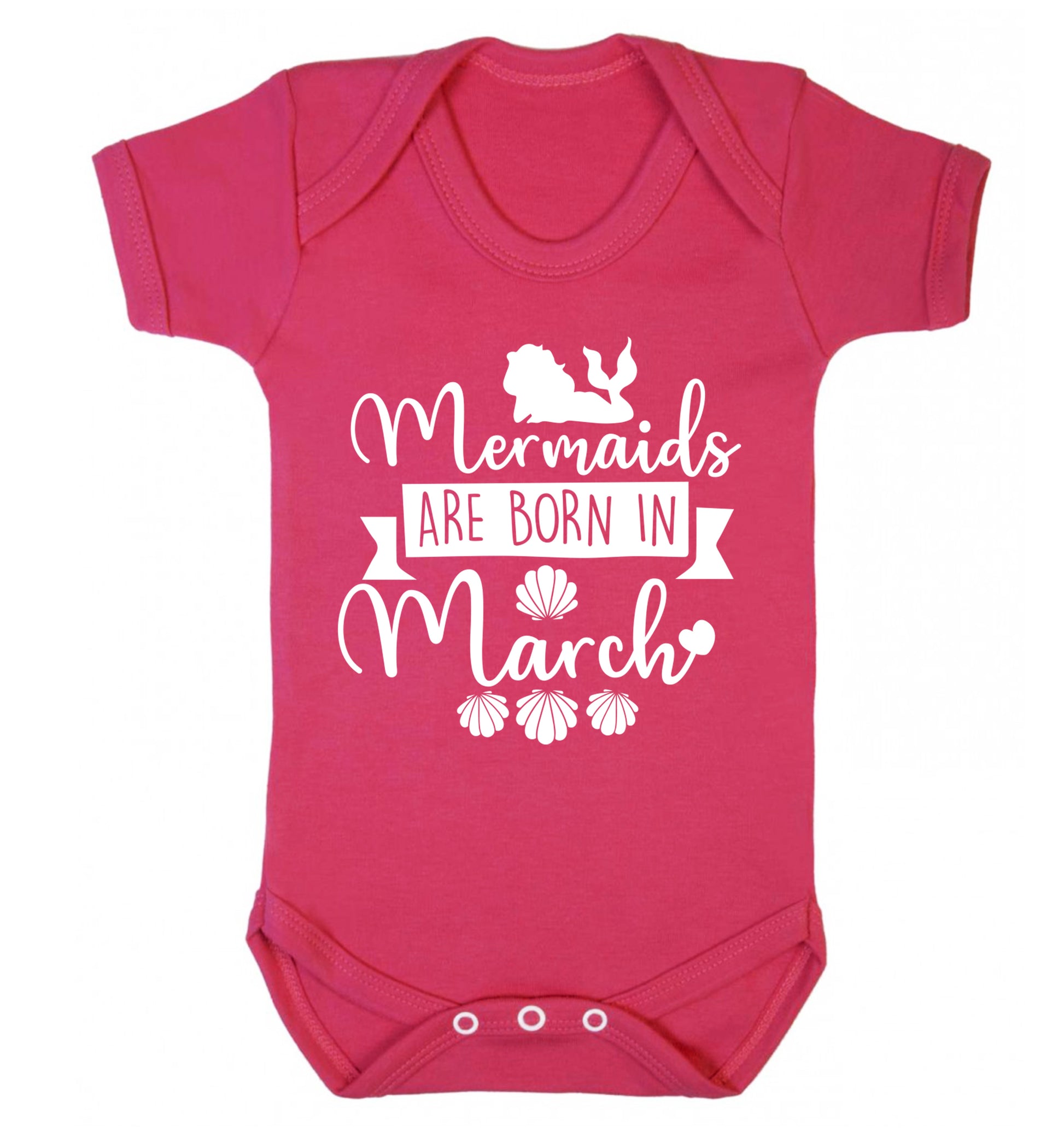 Mermaids are born in March Baby Vest dark pink 18-24 months