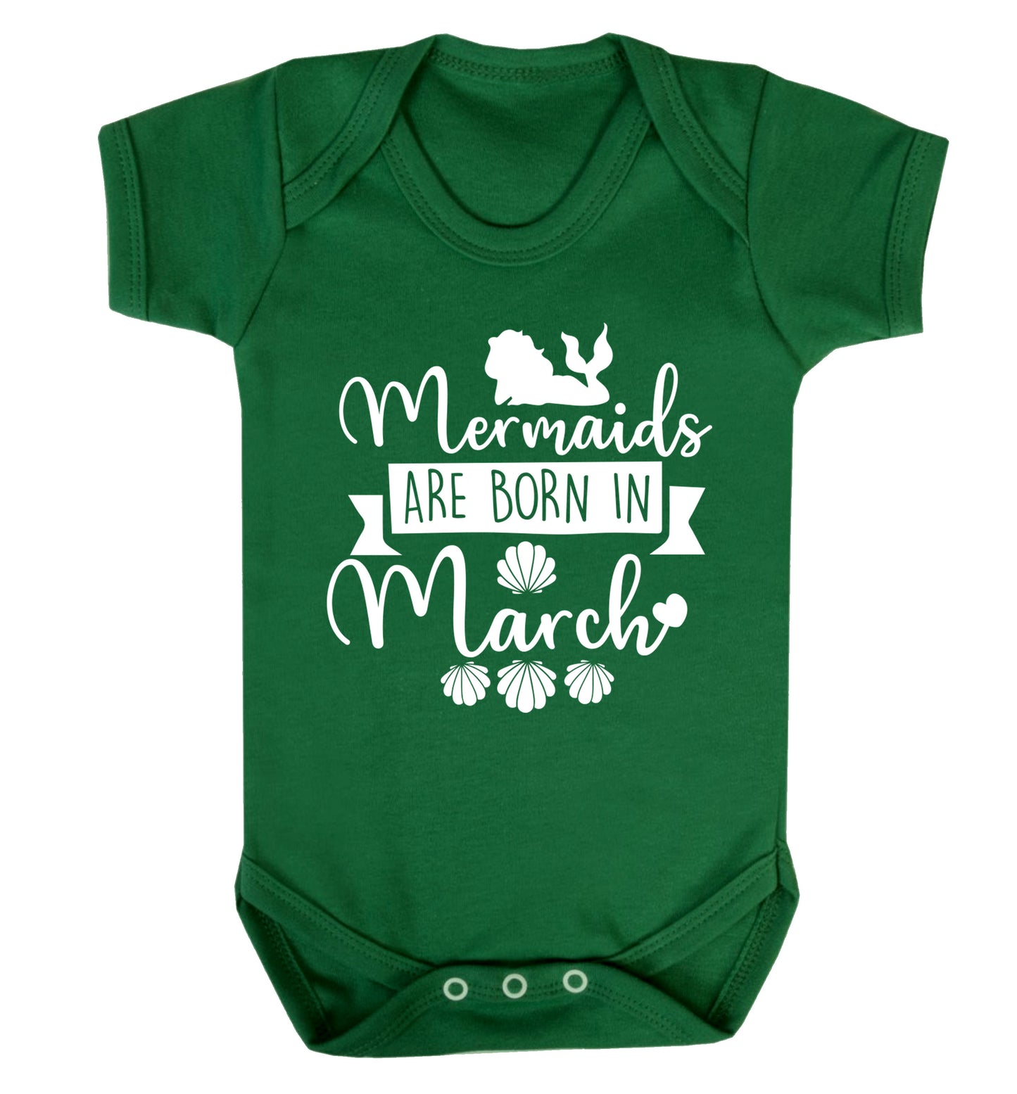 Mermaids are born in March Baby Vest green 18-24 months