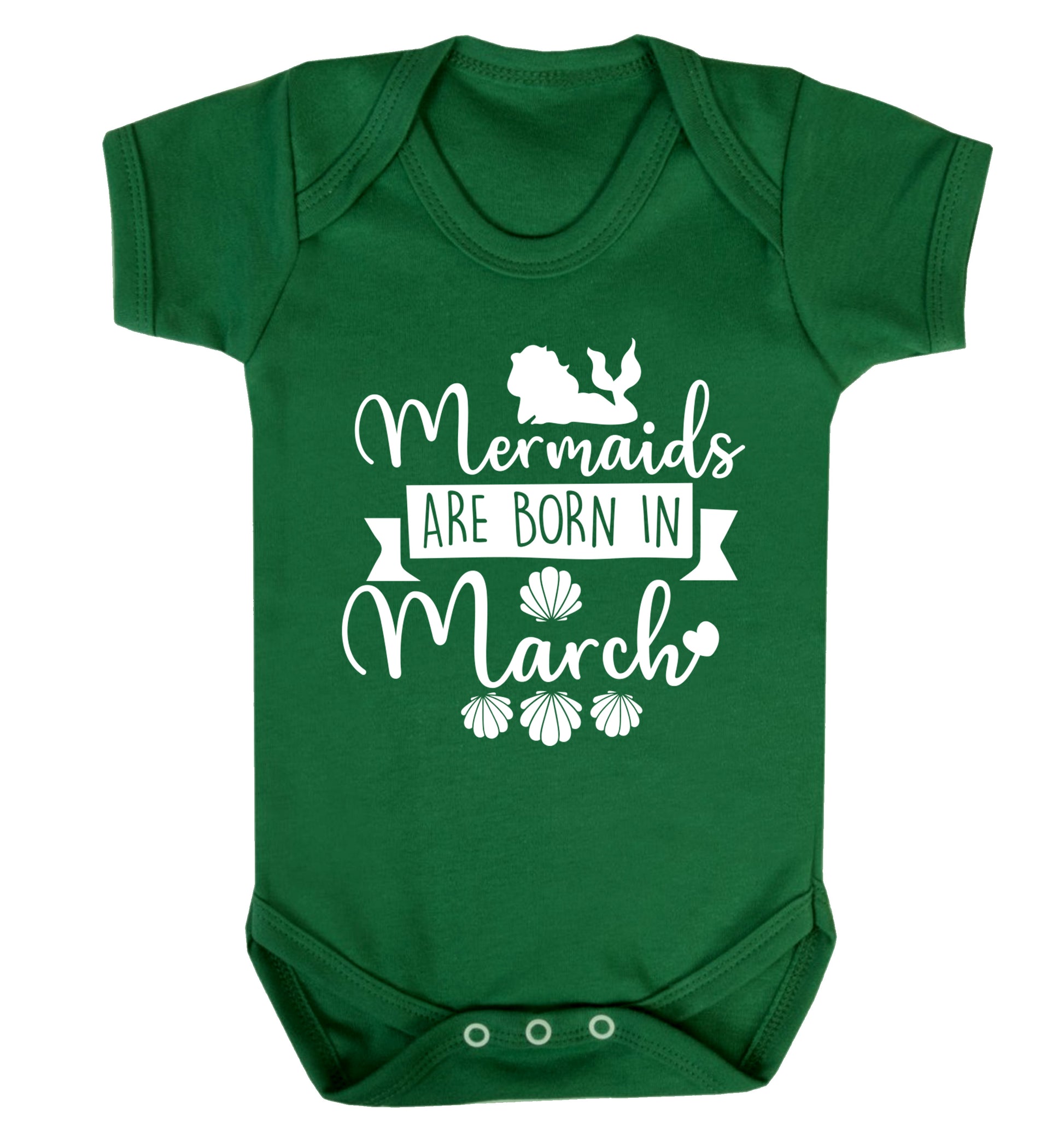 Mermaids are born in March Baby Vest green 18-24 months