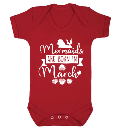 Mermaids are born in March Baby Vest red 18-24 months