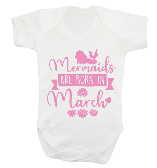 Mermaids are born in March Baby Vest white 18-24 months