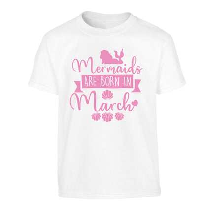Mermaids are born in March Children's white Tshirt 12-13 Years