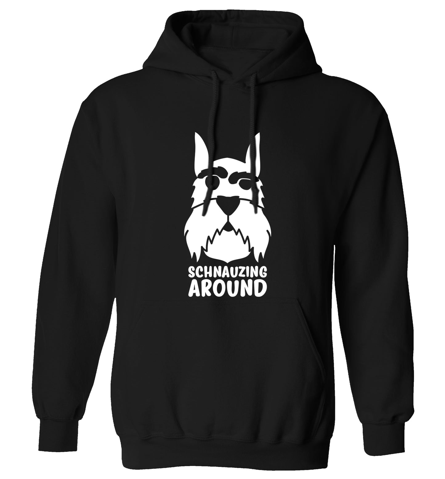 Schnauzing Around adults unisex black hoodie 2XL