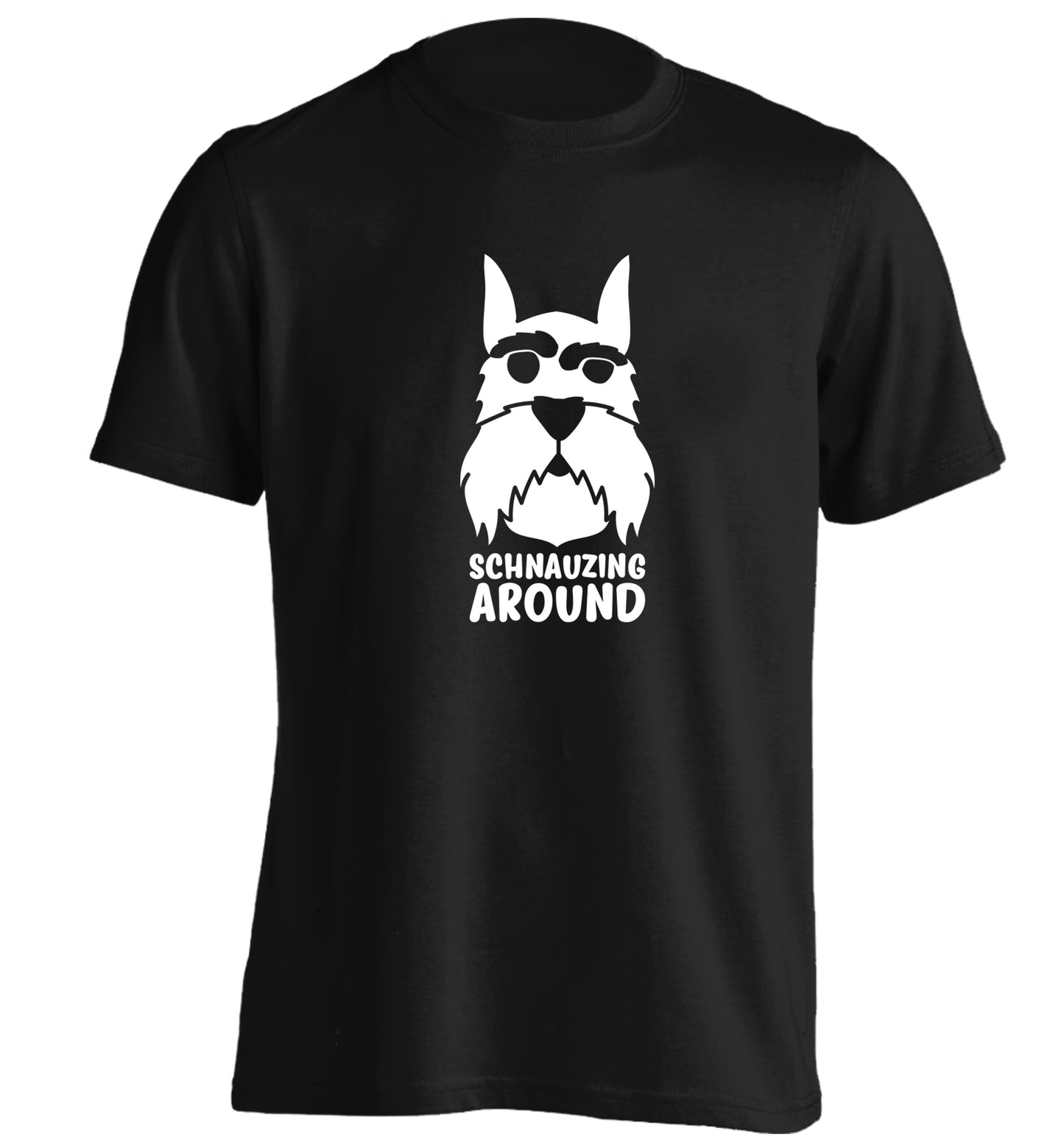 Schnauzing Around adults unisex black Tshirt 2XL