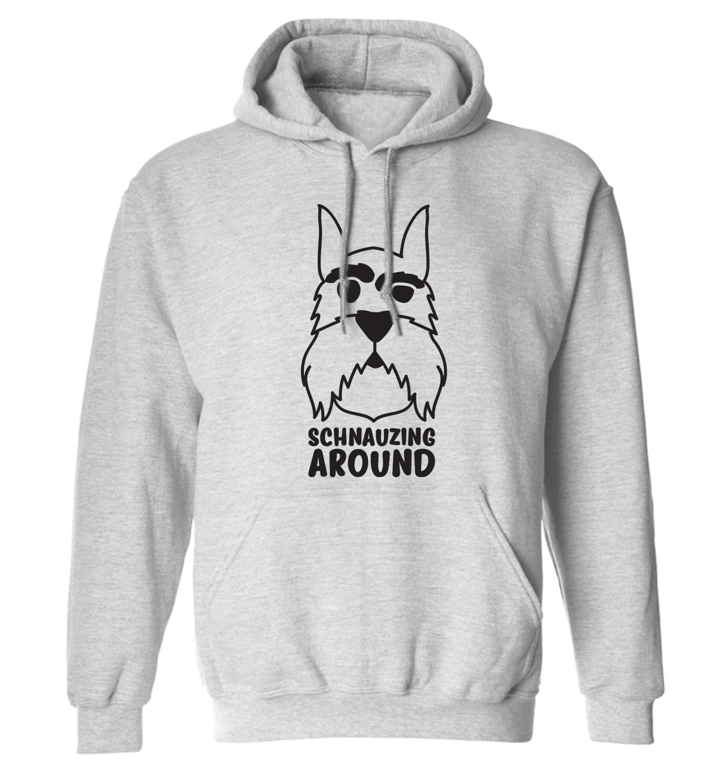Schnauzing Around adults unisex grey hoodie 2XL