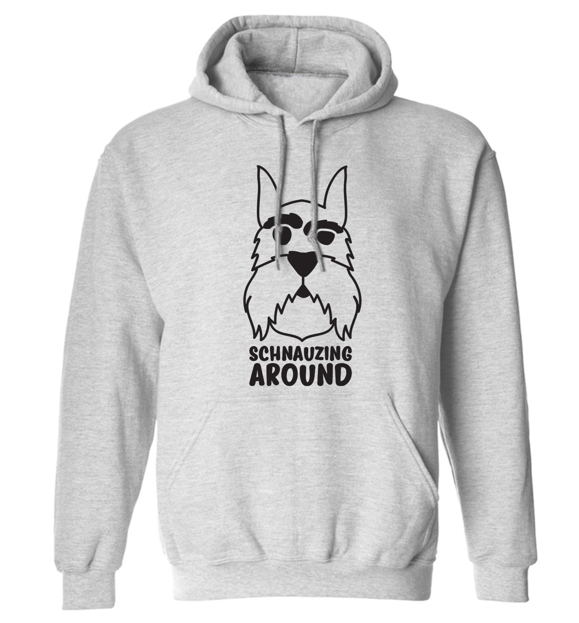 Schnauzing Around adults unisex grey hoodie 2XL