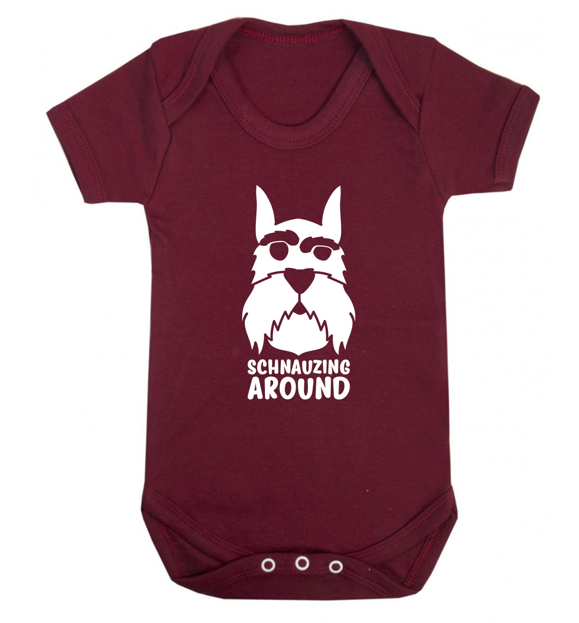 Schnauzing Around Baby Vest maroon 18-24 months