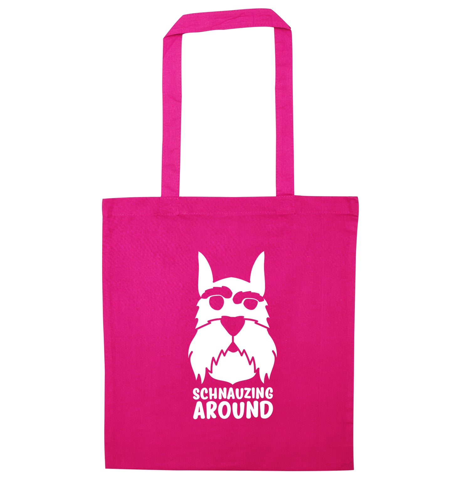 Schnauzing Around pink tote bag