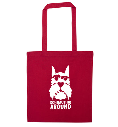 Schnauzing Around red tote bag