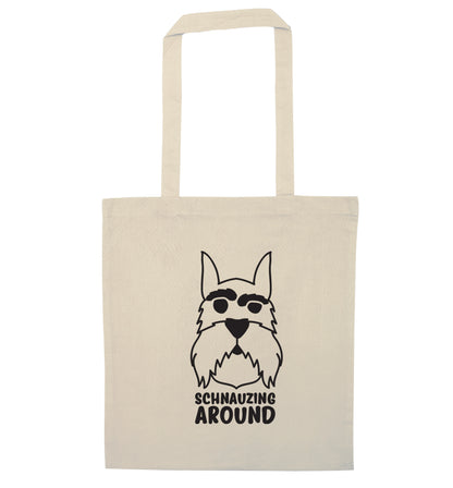 Schnauzing Around natural tote bag