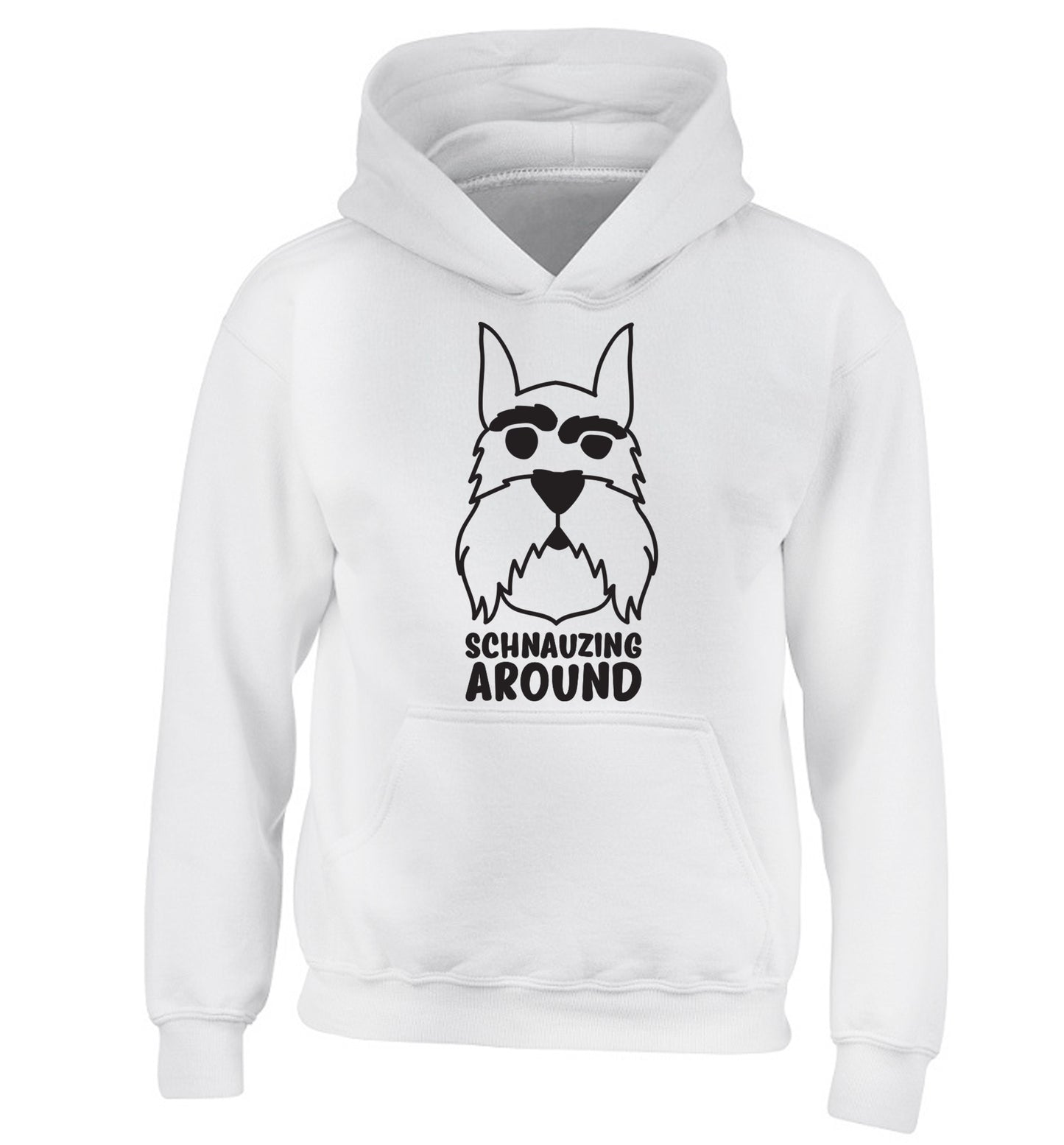 Schnauzing Around children's white hoodie 12-13 Years