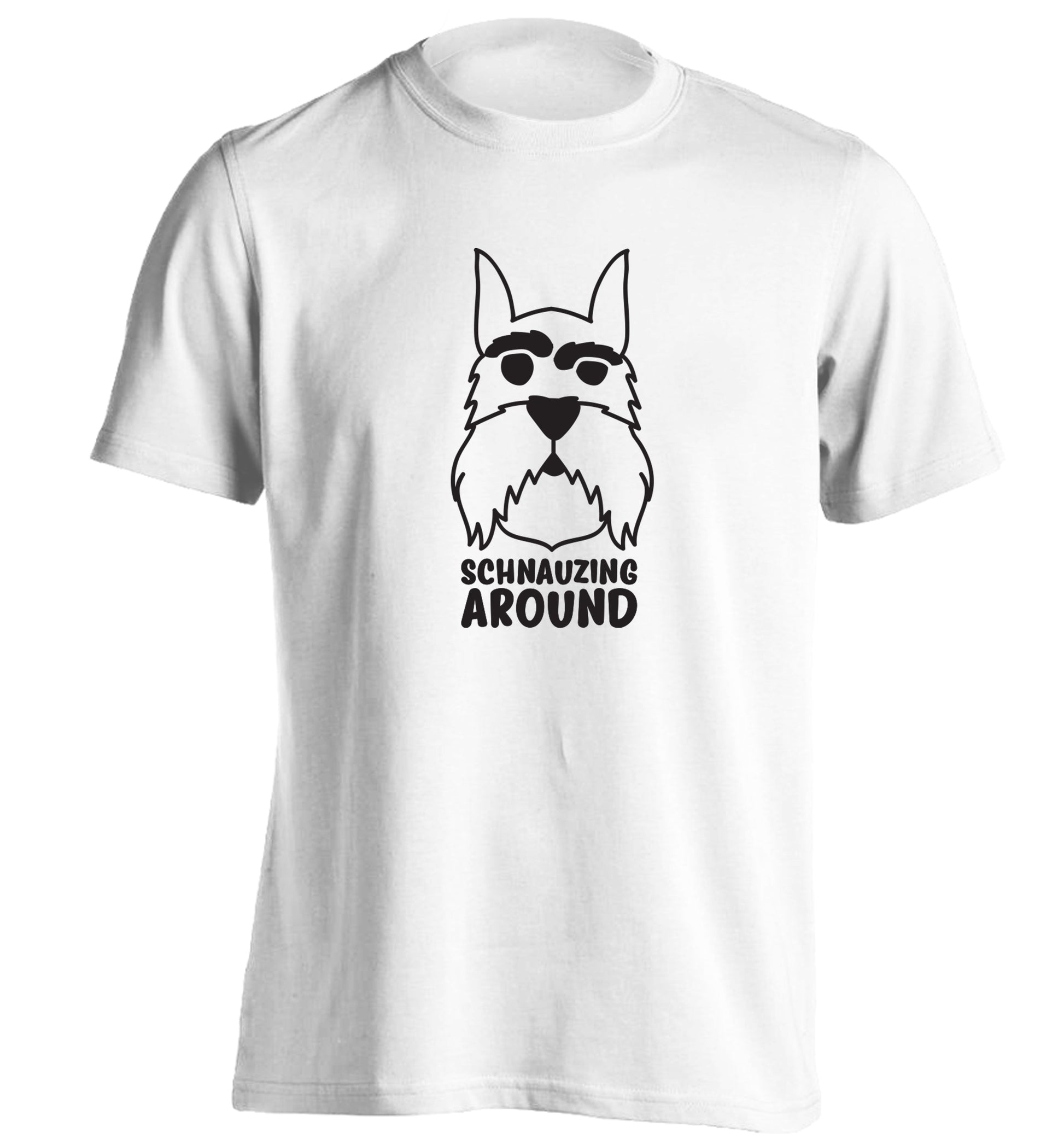 Schnauzing Around adults unisex white Tshirt 2XL