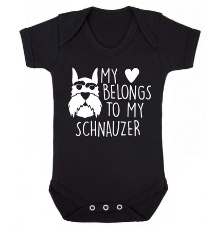 My heart belongs to my schnauzer Baby Vest black 18-24 months