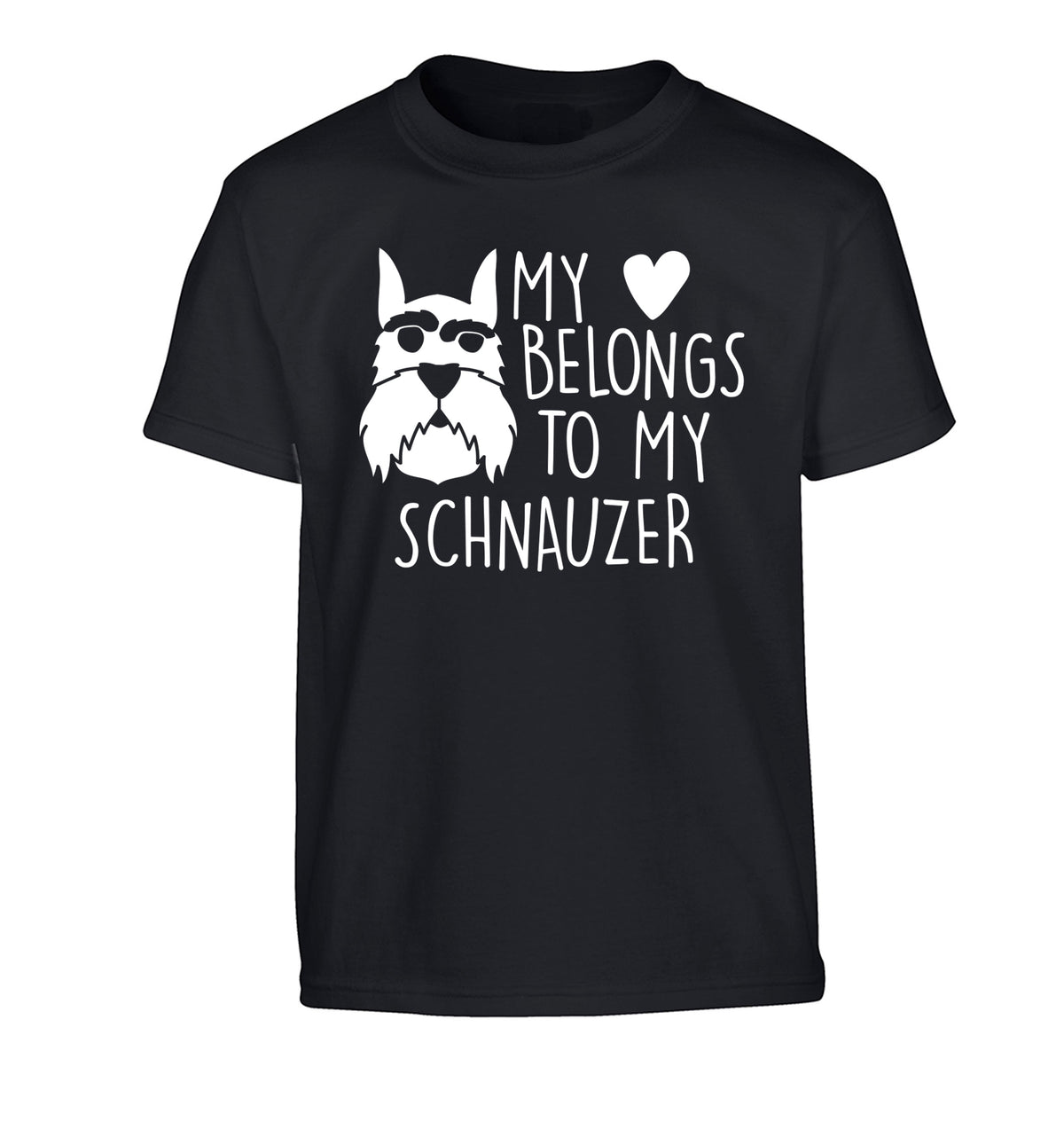My heart belongs to my schnauzer Children's black Tshirt 12-13 Years