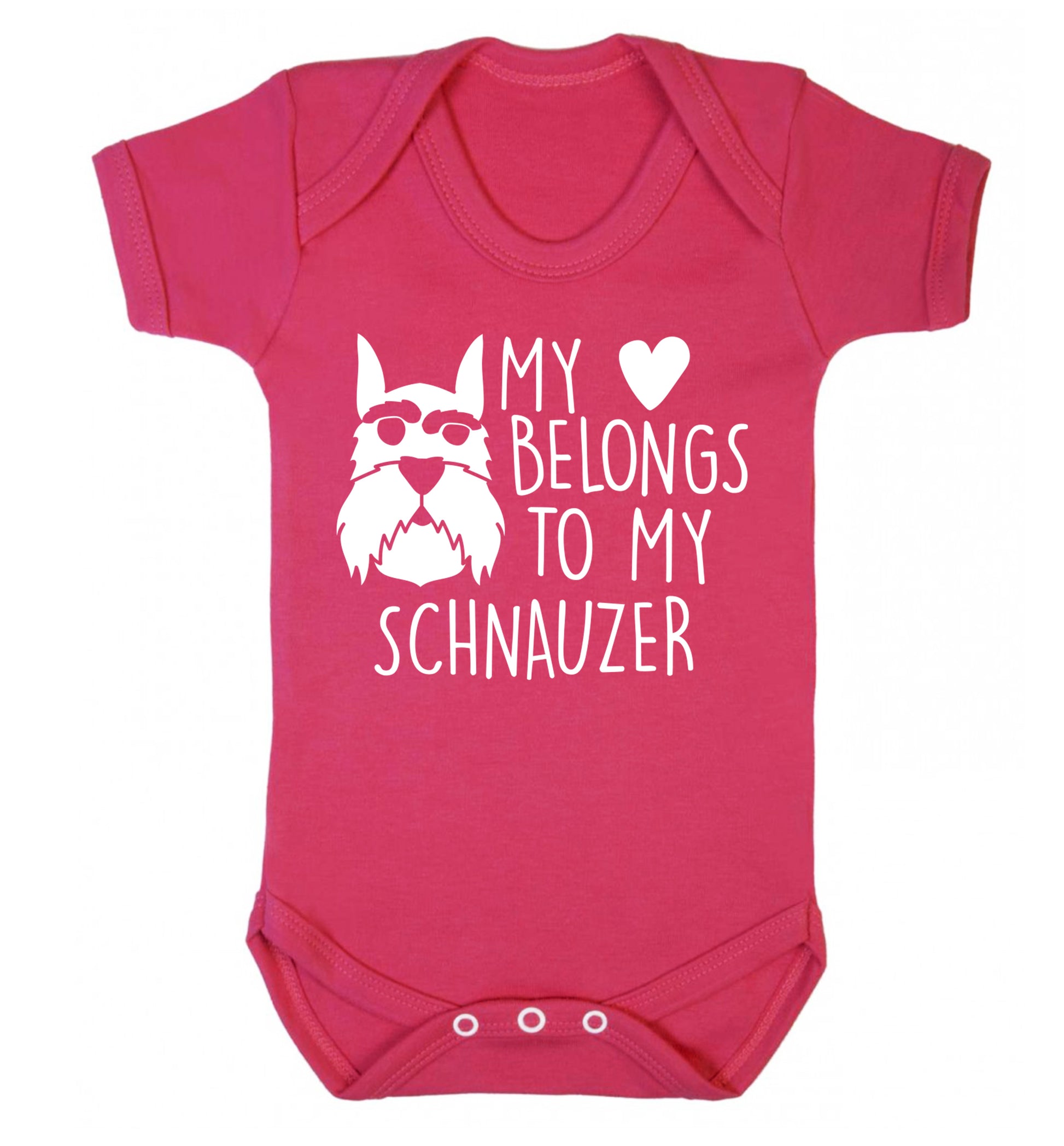 My heart belongs to my schnauzer Baby Vest dark pink 18-24 months