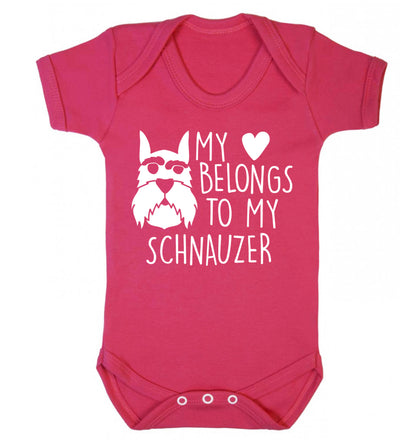 My heart belongs to my schnauzer Baby Vest dark pink 18-24 months