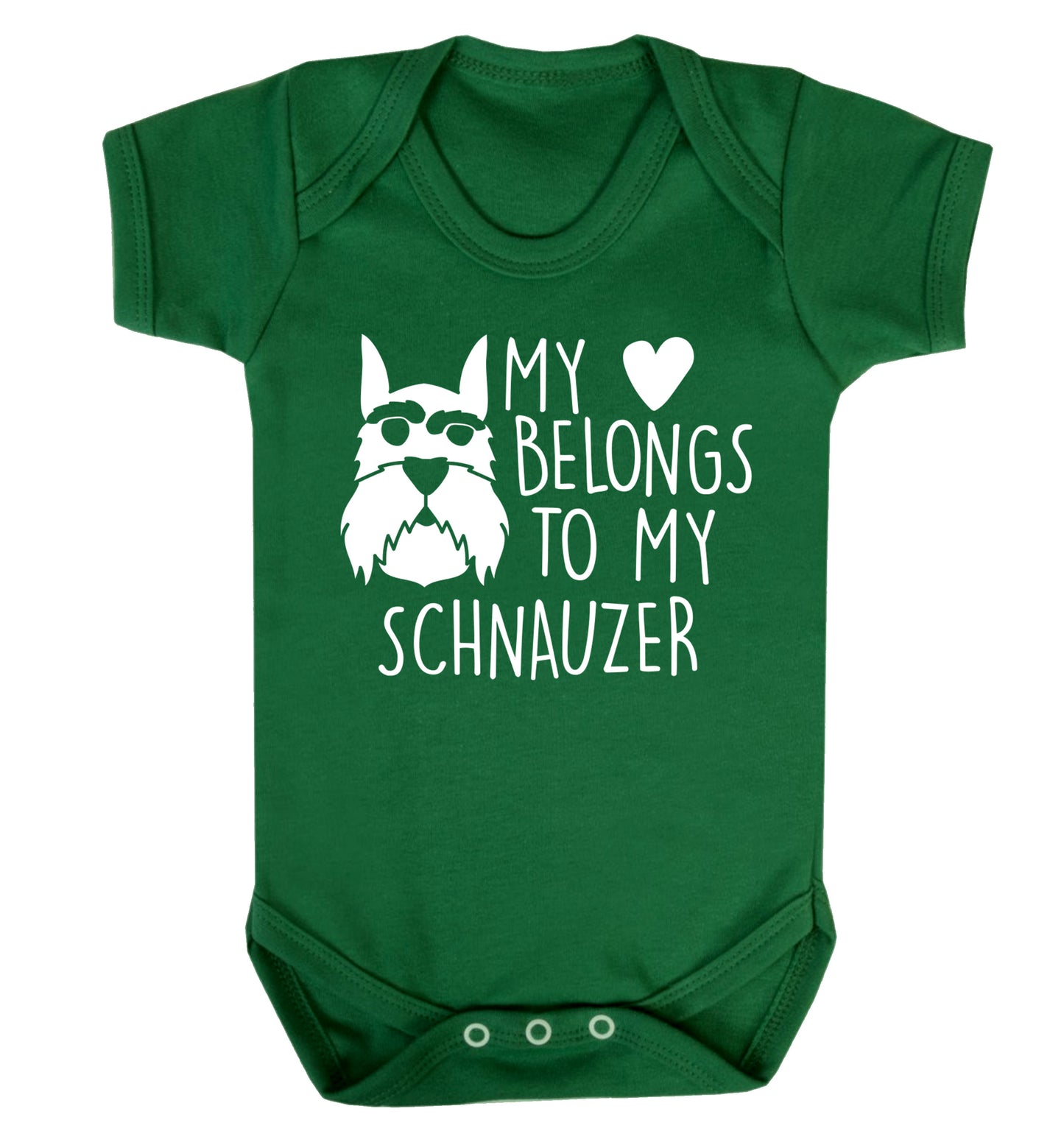 My heart belongs to my schnauzer Baby Vest green 18-24 months