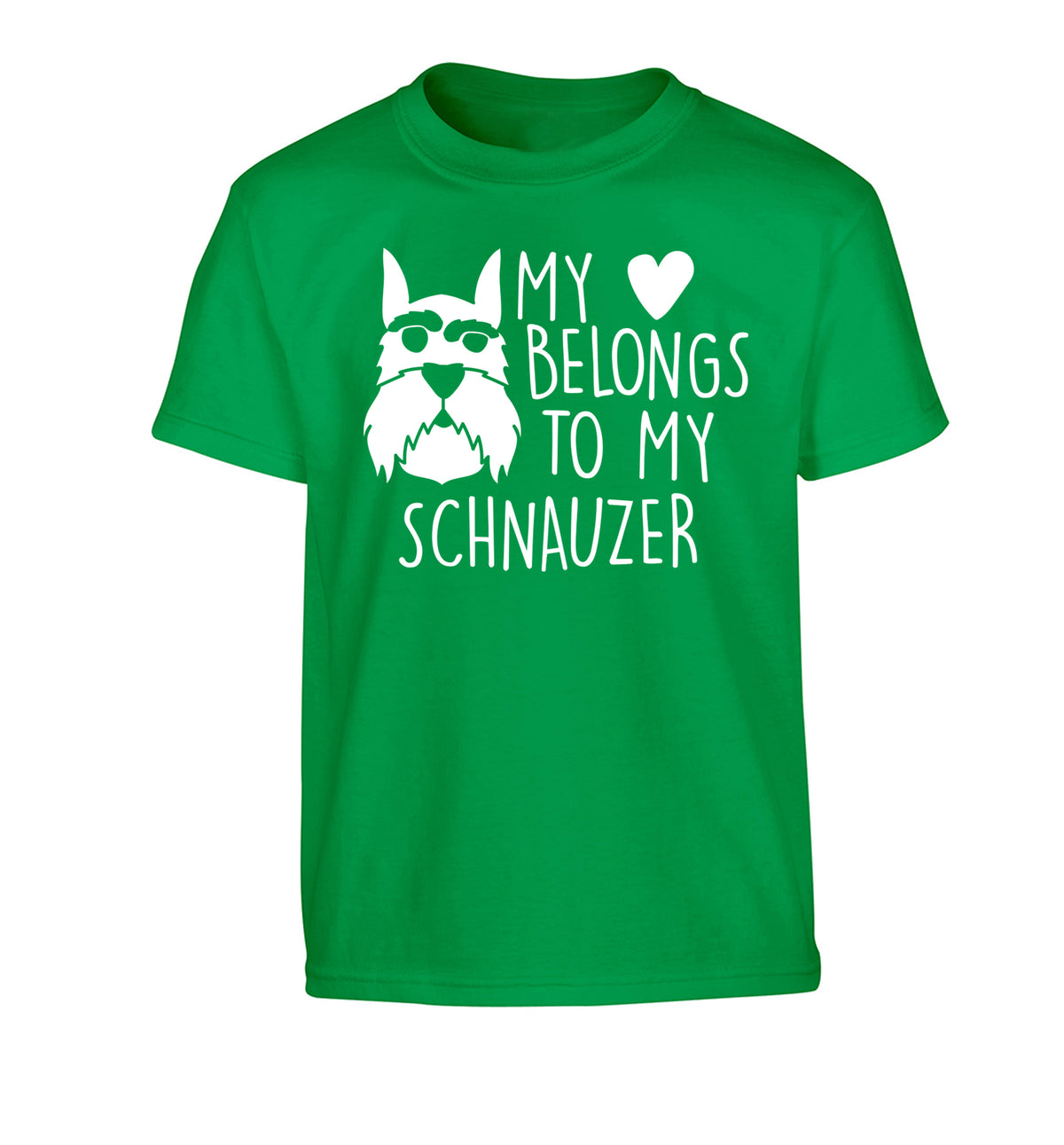 My heart belongs to my schnauzer Children's green Tshirt 12-13 Years
