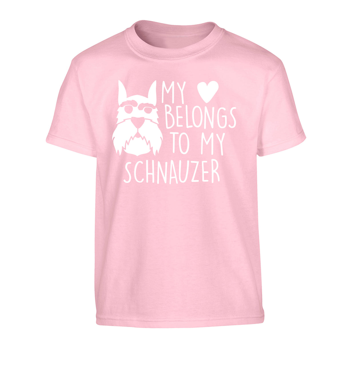 My heart belongs to my schnauzer Children's light pink Tshirt 12-13 Years