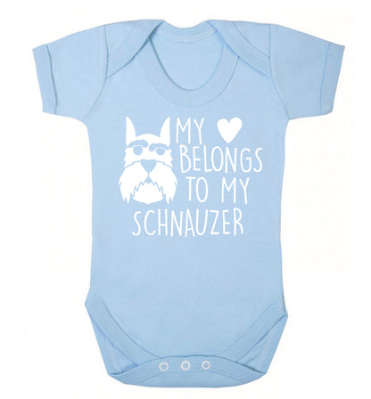 My heart belongs to my schnauzer Baby Vest pale blue 18-24 months