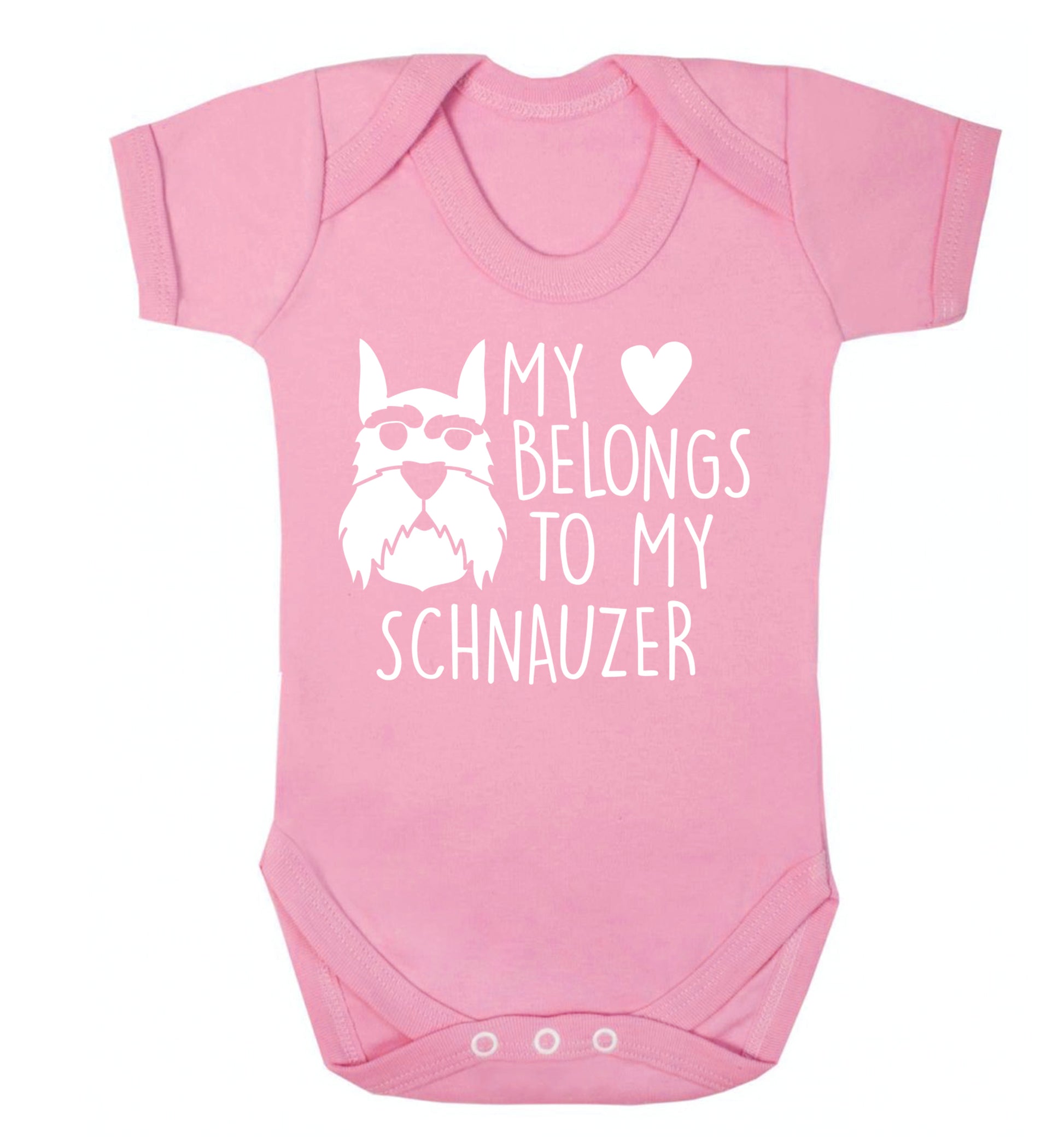 My heart belongs to my schnauzer Baby Vest pale pink 18-24 months