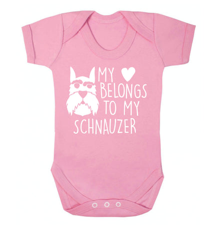 My heart belongs to my schnauzer Baby Vest pale pink 18-24 months