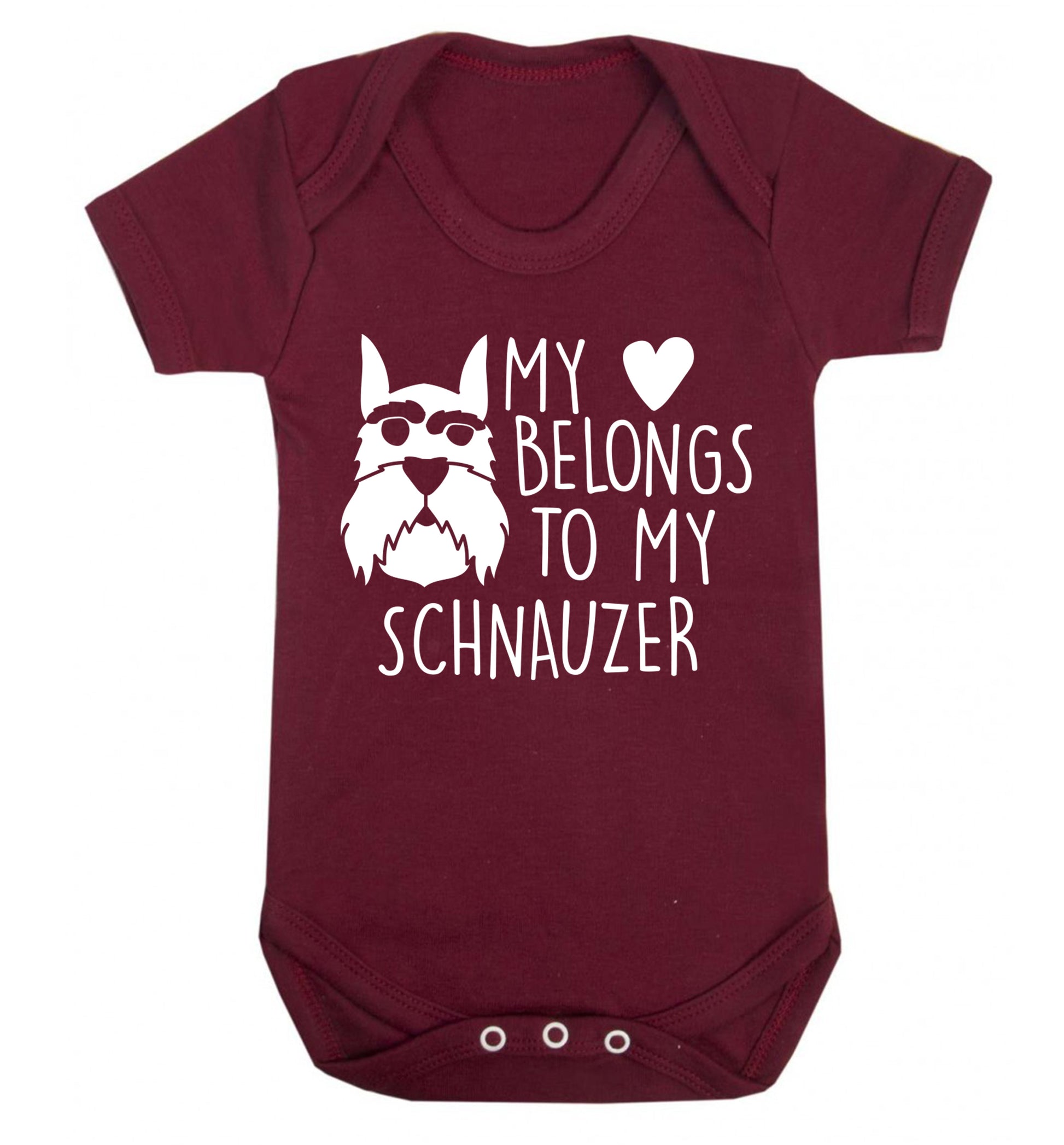 My heart belongs to my schnauzer Baby Vest maroon 18-24 months
