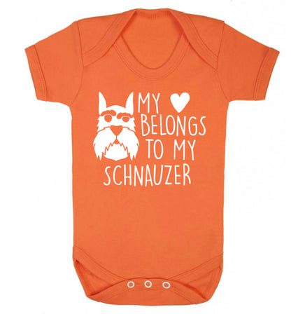 My heart belongs to my schnauzer Baby Vest orange 18-24 months