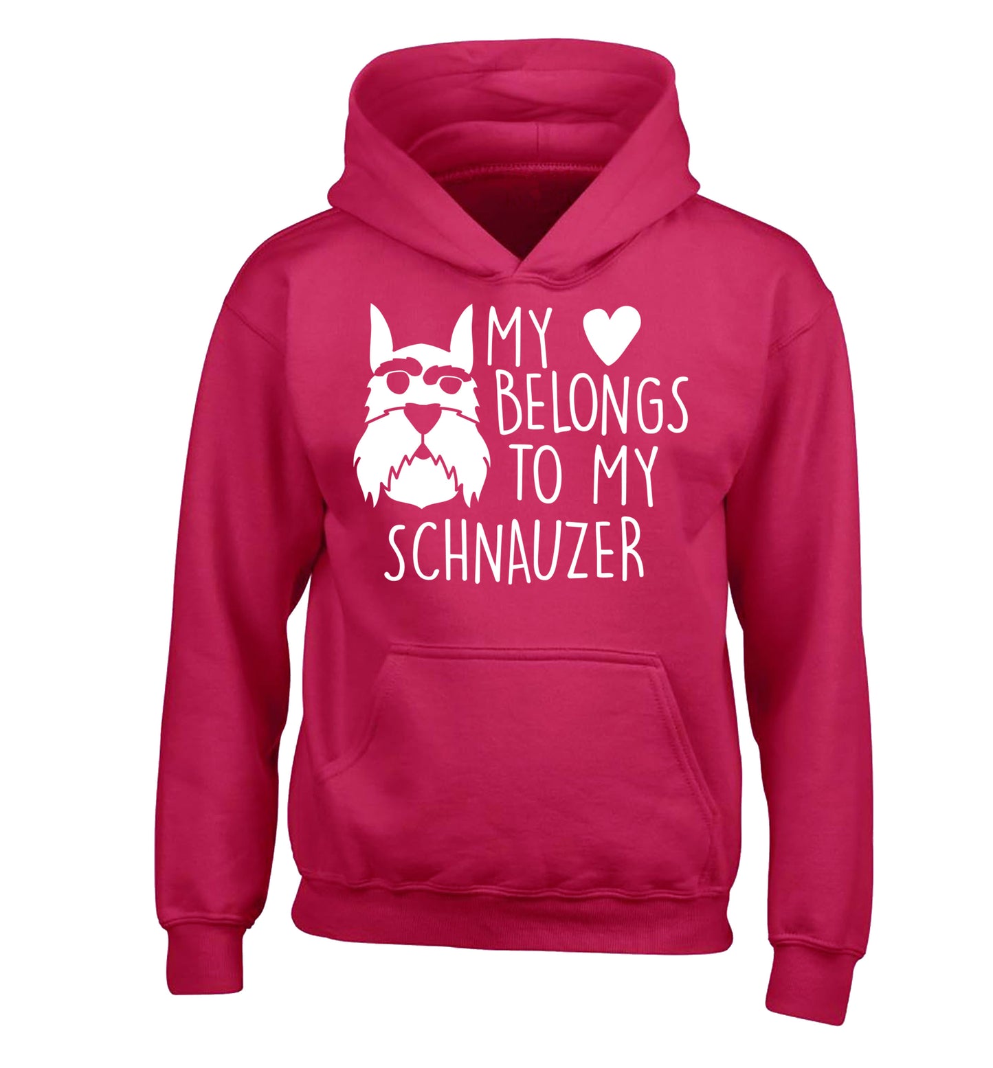 My heart belongs to my schnauzer children's pink hoodie 12-13 Years