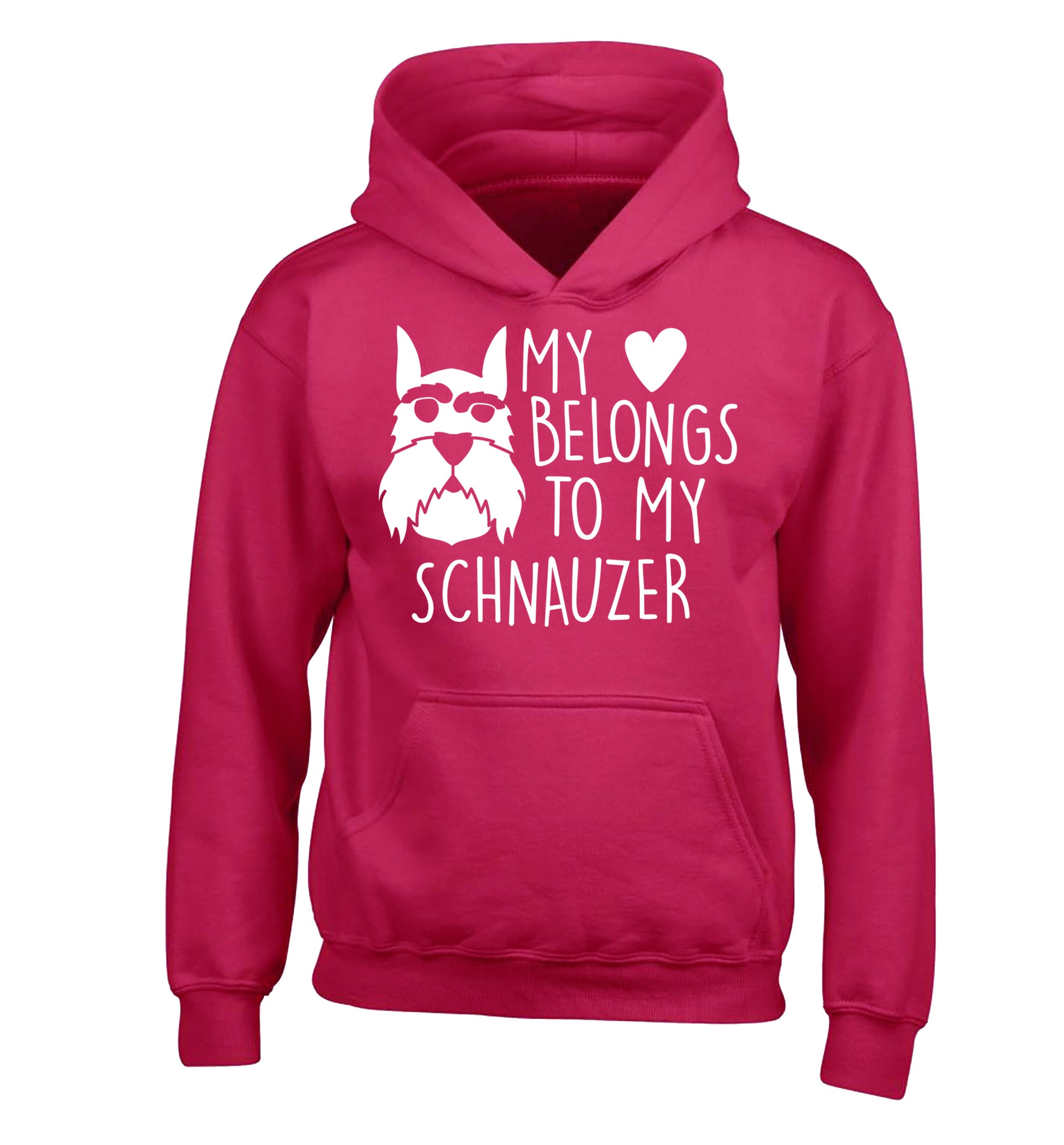 My heart belongs to my schnauzer children's pink hoodie 12-13 Years