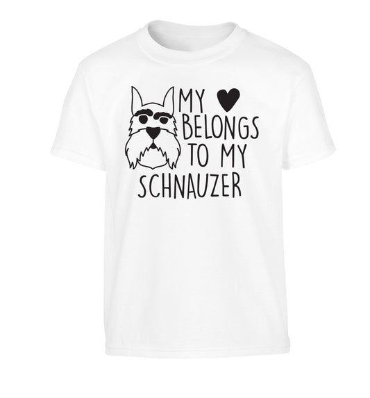 My heart belongs to my schnauzer Children's white Tshirt 12-13 Years