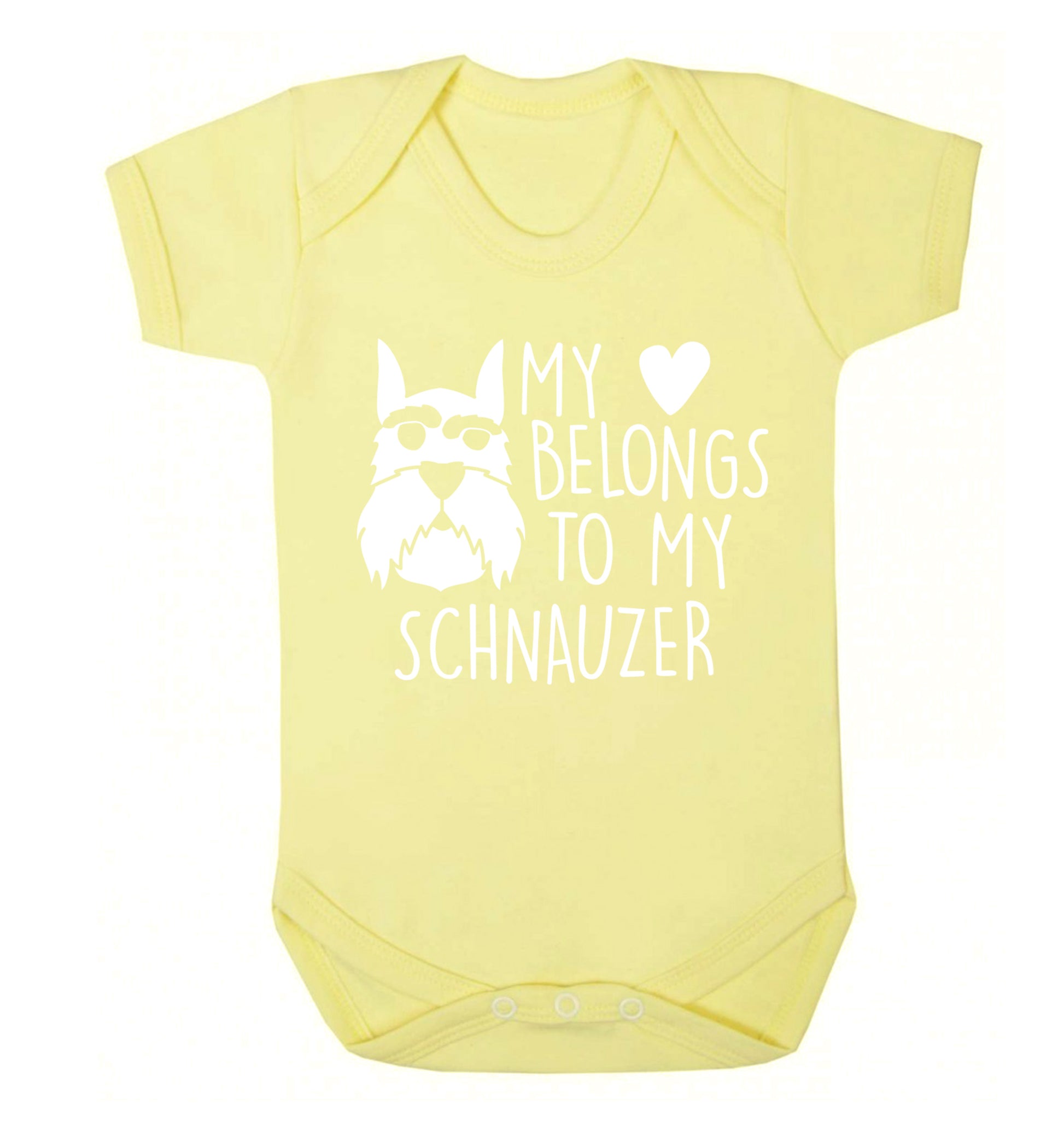 My heart belongs to my schnauzer Baby Vest pale yellow 18-24 months